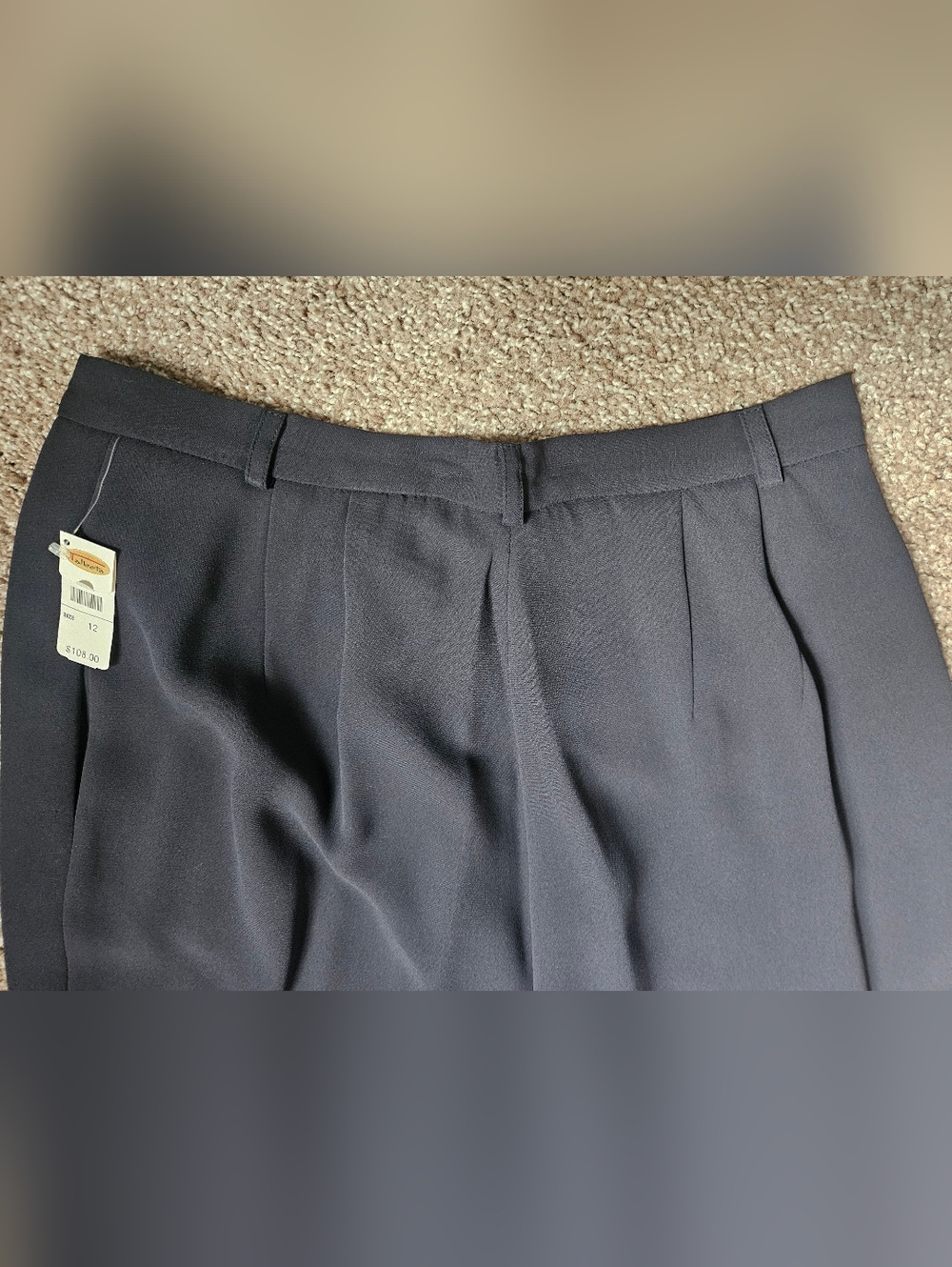 NWT TALBOTS Navy Blue Fully Lined Pleated Trousers | SZ 12 - Picture 4 of 8